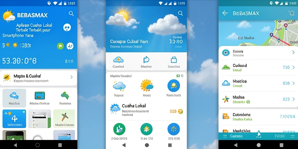 Antarmuka BEBASMAX menampilkan informasi cuaca terkini secara jelas.