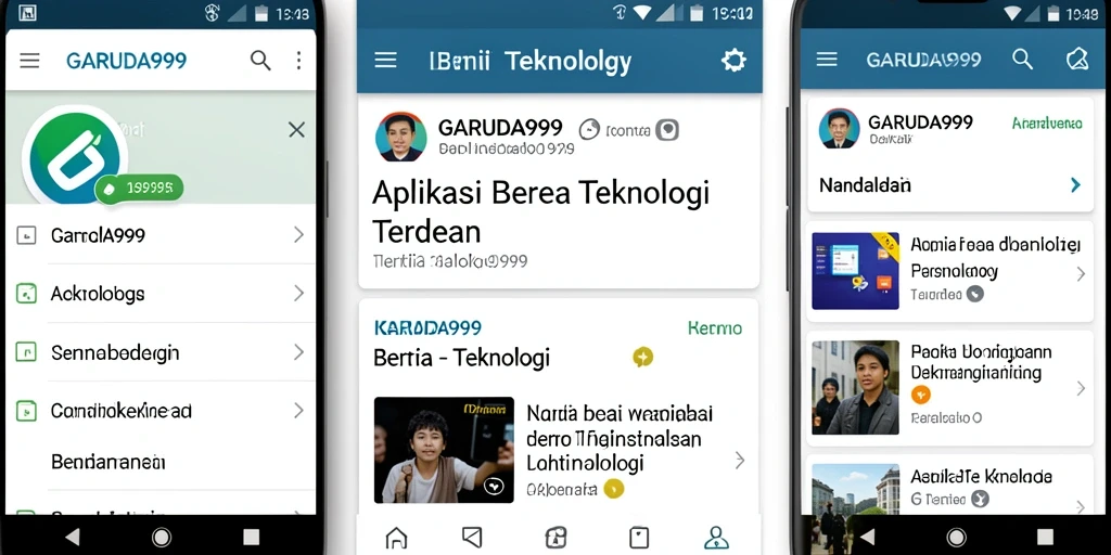 Tampilan antarmuka aplikasi GARUDA999 yang modern dan intuitif.